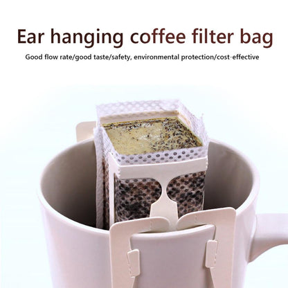 Disposable 50pcs Coffee Filter Paper Dripper Hanging Ear Style Disposable Drip Bag for Office Travel