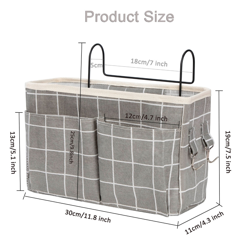Bedside Hanging Bag Bed Storage Pocket Tidy Organiser Bedhead Sofa Pouch Phone Holder Tablet Pocket