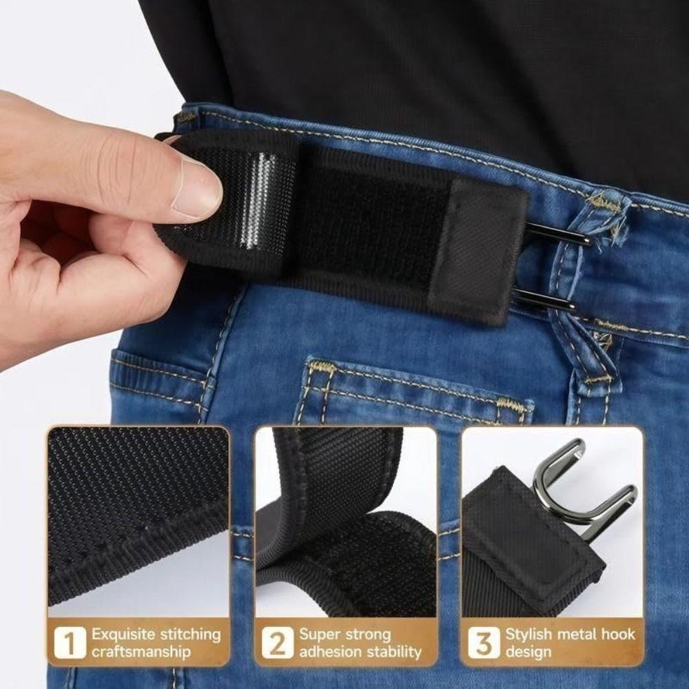 Buckleless Elastic Waist Belt Adjustable No Buckle Belt Lazy Big Belly Men Women Jeans Pants Stretch