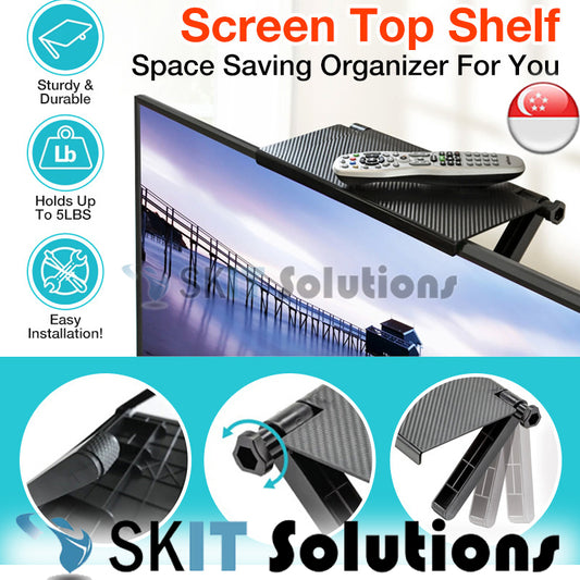 Screen Top Shelf / TV Monitor Router Remote Control Storage Rack / Computer Shelves Holder Organizer