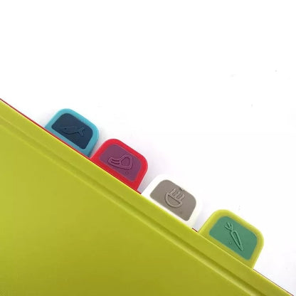4pcs Color Cutting Board Set Kitchen Chopping Fruit Vegetable Non-Slip Plastic with Stand Home Use