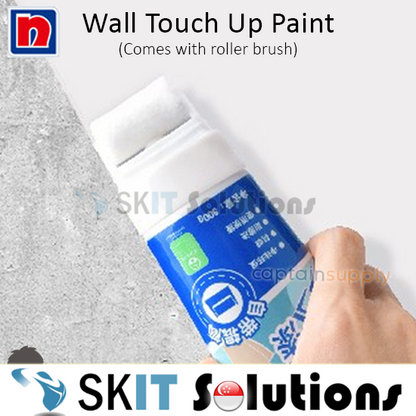 Nippon Paint Wall Touch Up Paint with Roller Brush (White) DIY Household Home Coating Cover Doodle Stain Repair Paste