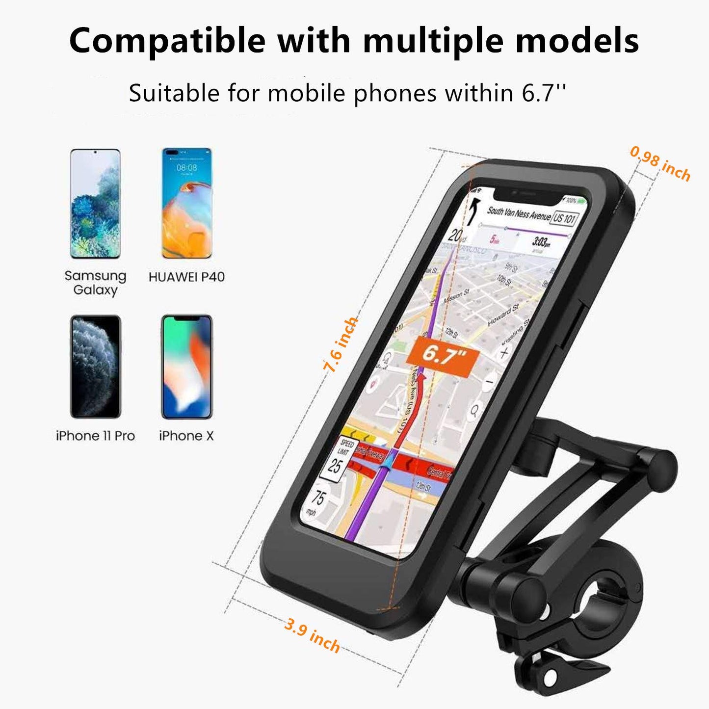 Waterproof Bicycle Motorbike Handlebar Mobile Phone Holder Case Cover Motorcycle Bike Smartphone Stand Mount Bracket