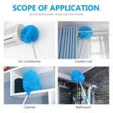Ceiling Fan Duster w/ Extendable Pole Absorb Dust Telescopic Rod Washable Fiber Aircon Wall Cleaner Cleaning Brush Tools