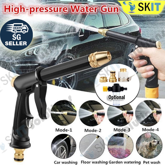 High Pressure Water Spray Gun Nozzle Adjustable 360 Rotating Jet Sprayer for Car Wash Garden Cleaning
