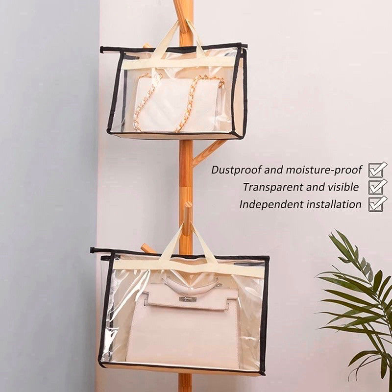 Transparent PVC Handbag Dust Cover Hanging Storage Organizer Closet Protector Wardrobe Bag