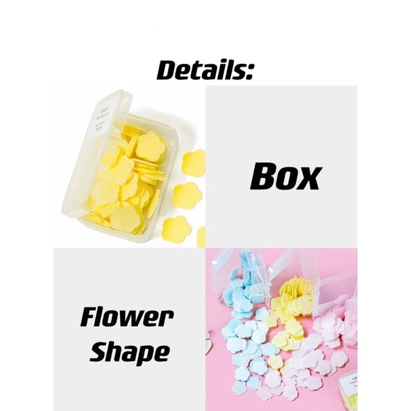 Portable Petal Soap Paper Travel Essential Hand Wash Disposable Antibacterial Flower Soap Sheet Gift