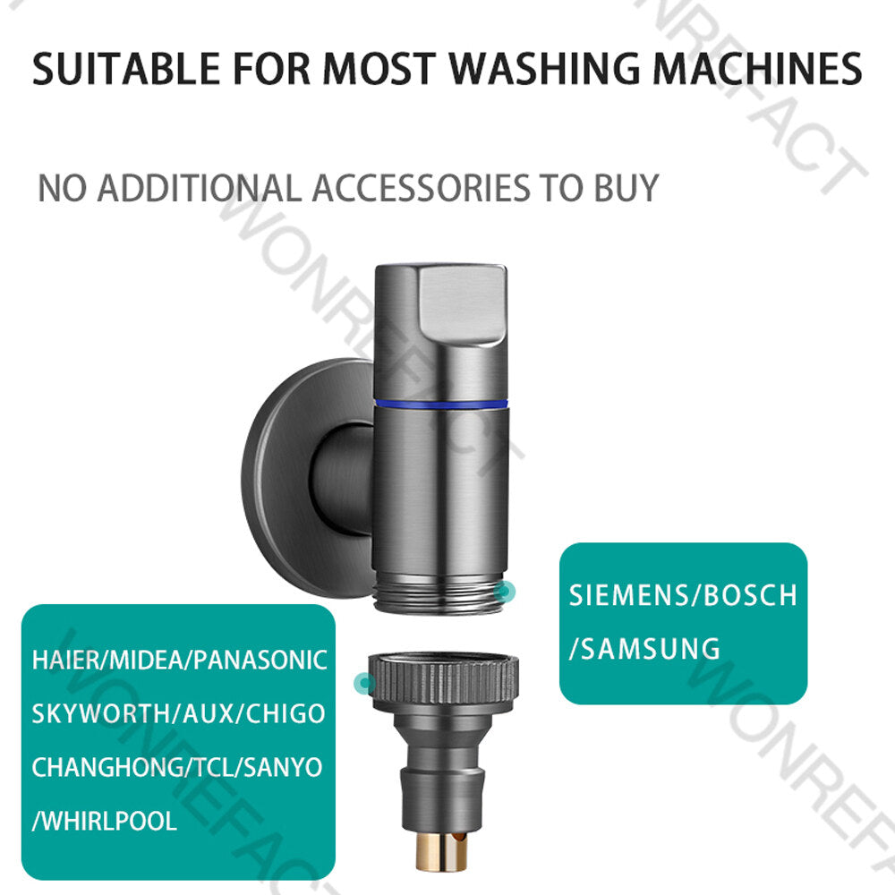 【SKIT SG】Universal Bathroom Washing Machine Faucet Mini Brass Angle Valve Bidet Dual-purpose Valve Dual-control Dual-cooking Faucet Quick Installation