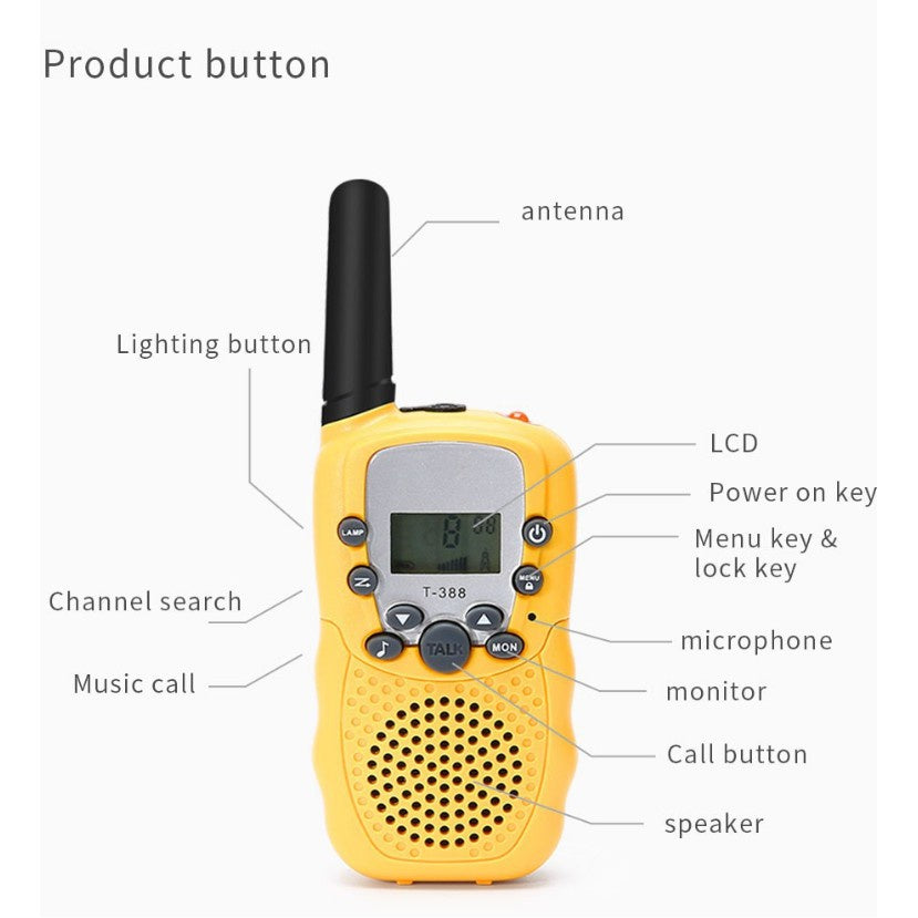 2Pcs / 3Pcs Mini Walkie Talkie 22 Channels Push Talk LCD Screen Range 3-5Km Radio Gift Kids Game Toys