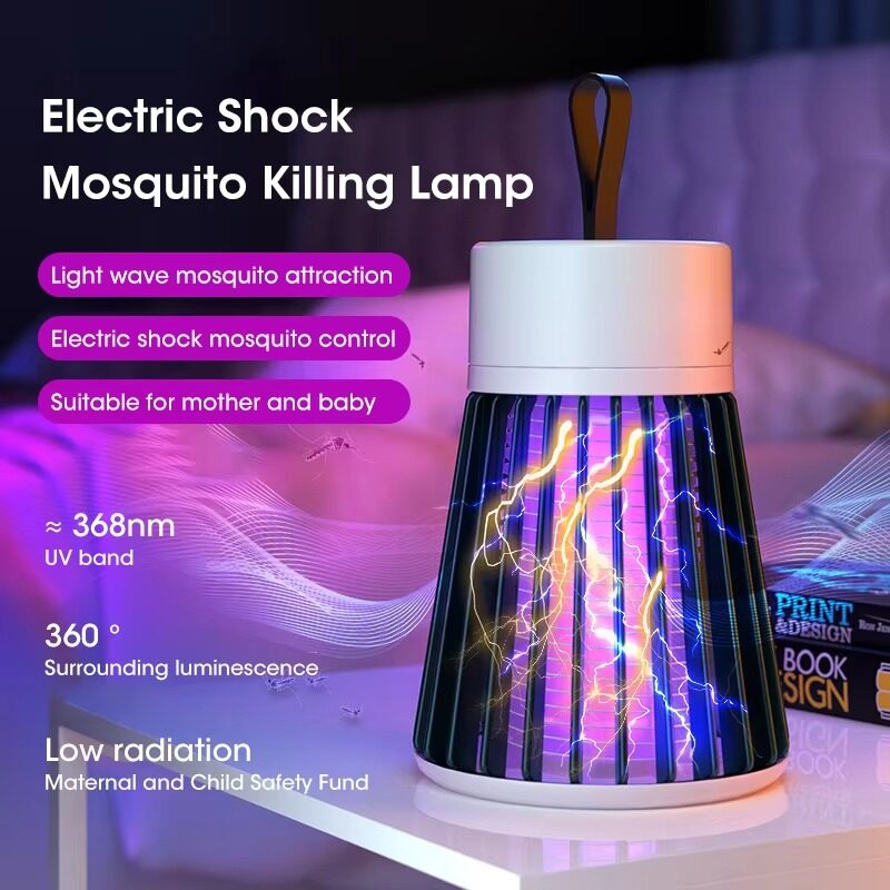 UV Mosquito Killer Lamp Electric Shock USB Rechargeable Insect Trap Zapper Repellent Fly Catcher