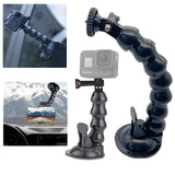 4 / 7-Section Flexible Gooseneck Extension Suction Cup Car Mount Holder with Phone Holder for Gopro Hero, Smart Phones