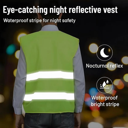Reflective Safety Vest High Visibility Traffic Multi-Pocket Breathable Work Outdoor Night Cycling