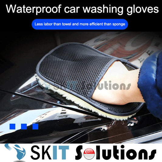 Car Wash Wool Gloves Thickened Fleece Cleaning Tool Brush Washer Towel Motorcycle Auto Care Supplies