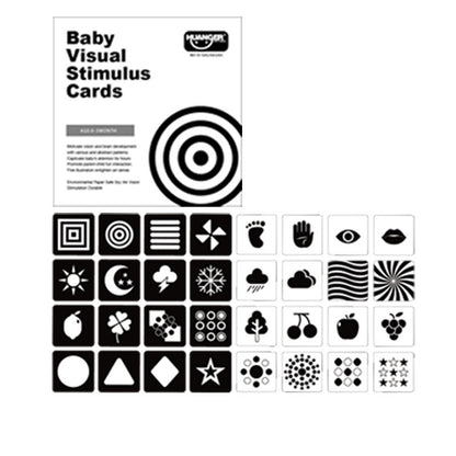 Newborn Baby Visual Stimulation Training Flash Card Early Learning Educational Toys Montessori Black White Color Visual