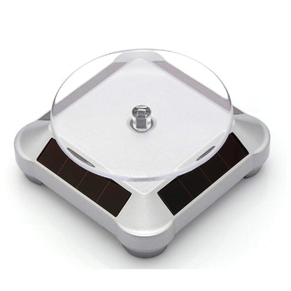 Solar Display Stand Turntable Rotating Jewelry Toy Showcase 360 Automatic Organizer Necklace Watch