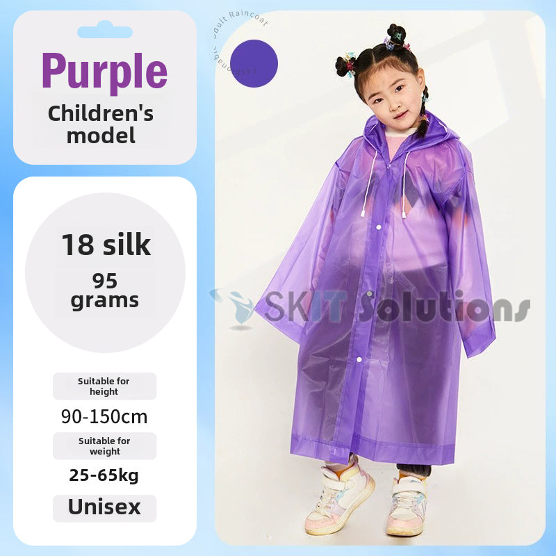 Extra Thick EVA Raincoat Waterproof Non-Disposable Poncho Rain Coat Breathable Unisex for Adult Kids