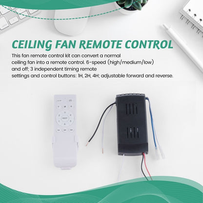 Smart Universal Ceiling DC Fan Lamp Remote Control Kit Receiver 6 Speed Timing Wireless Controller
