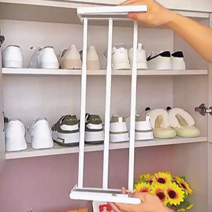 Retractable Shoe Rack Adjustable Storage Organizer Layered Partition Space-Saving Cabinet Wardrobe