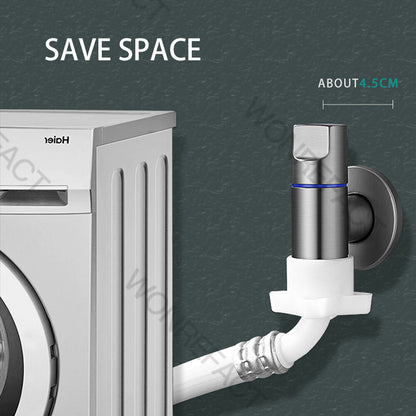 【SKIT SG】Universal Bathroom Washing Machine Faucet Mini Brass Angle Valve Bidet Dual-purpose Valve Dual-control Dual-cooking Faucet Quick Installation
