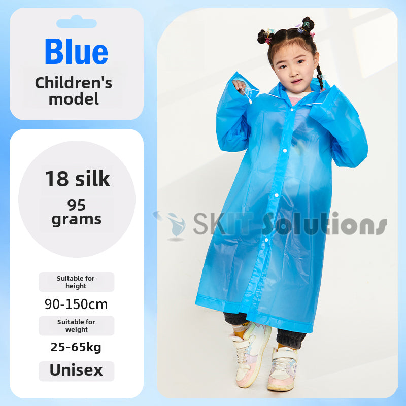 Extra Thick EVA Raincoat Waterproof Non-Disposable Poncho Rain Coat Breathable Unisex for Adult Kids