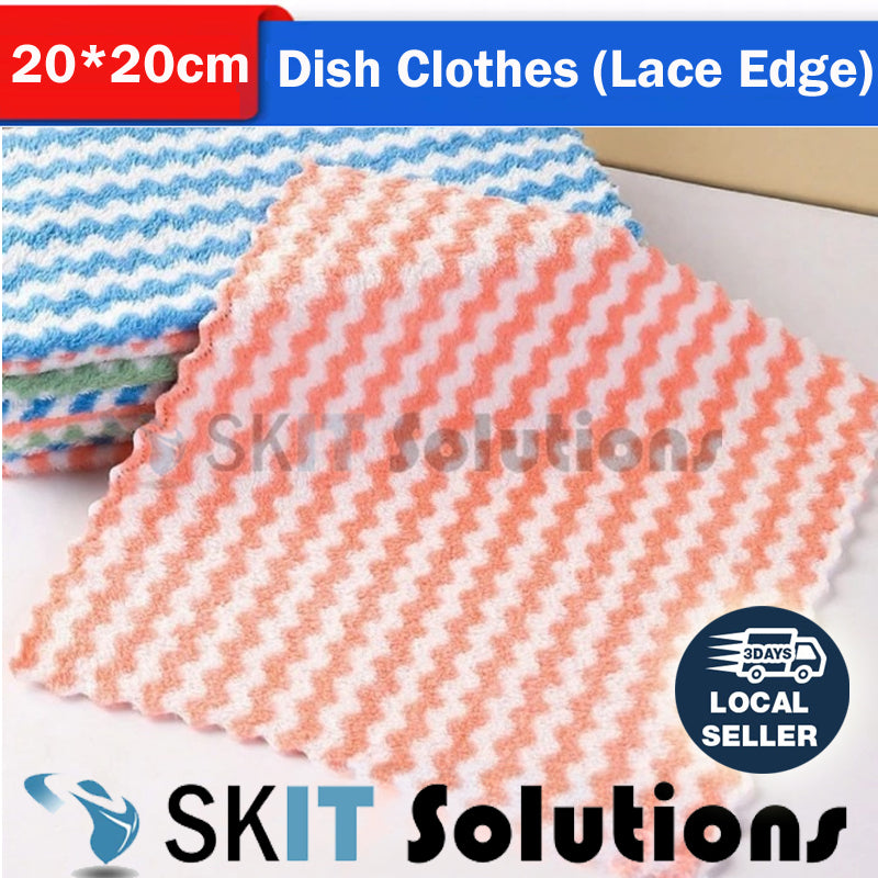 Coral Fleece Dish Cloth Bamboo Fiber Anti Oil Lint Free Quick Dry Kitchen Cleaning Towel Essential