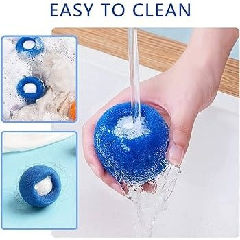 4pc/pack Magic Washing Machine Sponge Laundry Ball Hair Removal Decontamination Anti Tangle Reusable