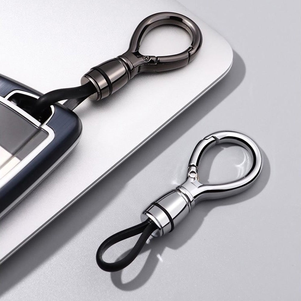 Car Hanging Rope Keychain Metal Key Holder Rotatable Key Ring Silicone Loop for Car Motorcycle Keys