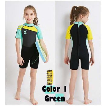 KIDS Thick Swimsuit ★ WS-18813 Short Sleeve Swimming Costume Wear Suit Diving ★ Swim Clothes Boy and Girl