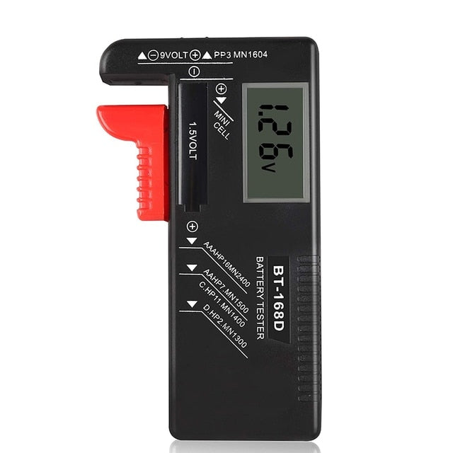 BT168D Smart LCD Digital Battery Tester Measure Volt Capacity Voltage Indicator Checker Monitor 9V 1.5V AA AAA Cell C D