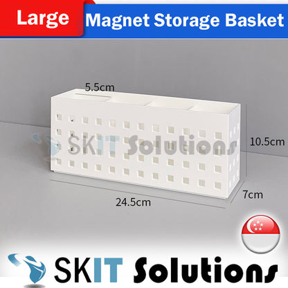 Magnetic Storage Basket Fridge Rack Bathroom Kitchen Hanging Shelf Organizer Box Easy Portable Compartment Magnet