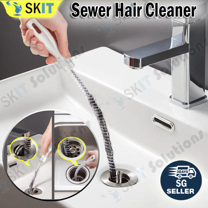 60cm Bendable Drain Hair Cleaner Sink Pipe Clog Remover Sewer Dredging Strip Cleaning Unclog Tool