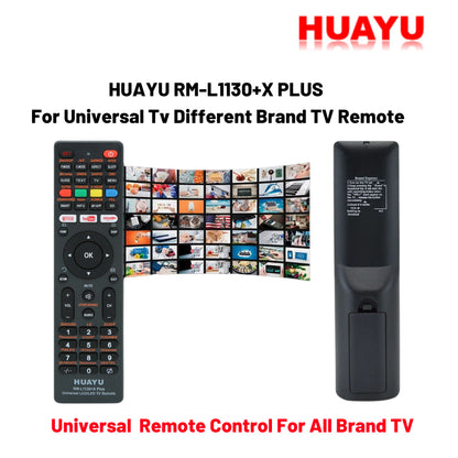 Huayu RM-L1130+X Plus Universal Majority Brands LED LCD TV Remote Control For Samsung Sony Sharp Philips LG Hitachi JVC Panasonic Toshiba Hisense Skyworth Sanyo Thomson TCL OKI Haier Konka Daewoo