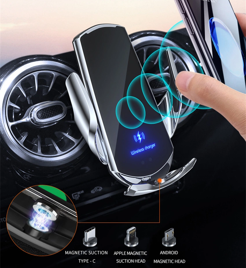 Q3 15W Qi Wireless Charging / Magnetic Charging Car Fast Charger Auto-Clamping Air Vent Phone Mount Aircon Holder Stand