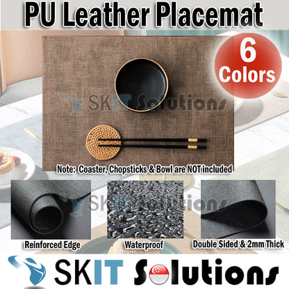 PU Leather Placemat Tablemat Place Mat Placement Waterproof Non-Slip Washable Kitchen Dining Table