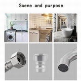 Stainless Steel 304 Washing Machine Double Control Dual 2 Way Faucet Tap Splitter Free Tape & 4-Point Threaded Adapter