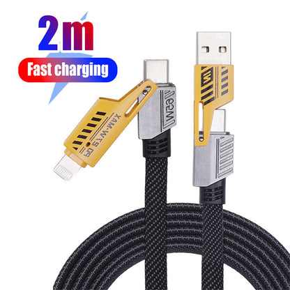 1M/1.5M/2M 4 In 1 65W 27W Super Fast Charging Mobile Phone Data Cable Type-C/USB To C/IOS Charger