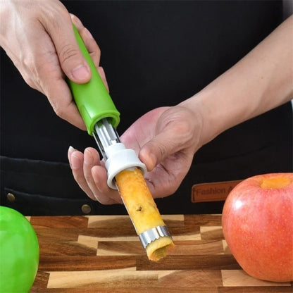 2-in-1 Fruit Cutter Peeler Core Remover Stainless Steel Extractor Removal Tool Rust-Proof Anti Slip
