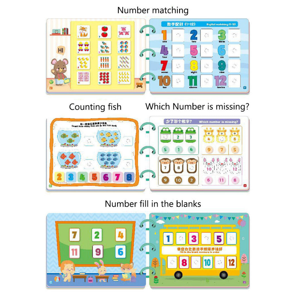 Mathematics Quiet Book Math Busy Montessori Board Preschool Kindergarten Early Learning Educational Toys Puzzle Sticker