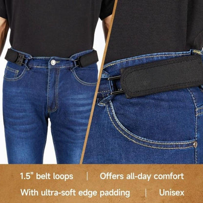 Buckleless Elastic Waist Belt Adjustable No Buckle Belt Lazy Big Belly Men Women Jeans Pants Stretch