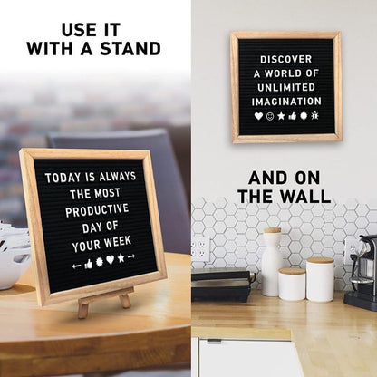 Felt Letter Board Kit Wooden Frame Alphabet Message Sign Table Display Birthday Party Gift Stand