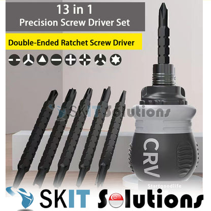 13in1 Ratchet Precision Screwdriver Set Magnetic Telescopic Labor Saving Multifunction Screw Driver CRV Mini Repair Tool