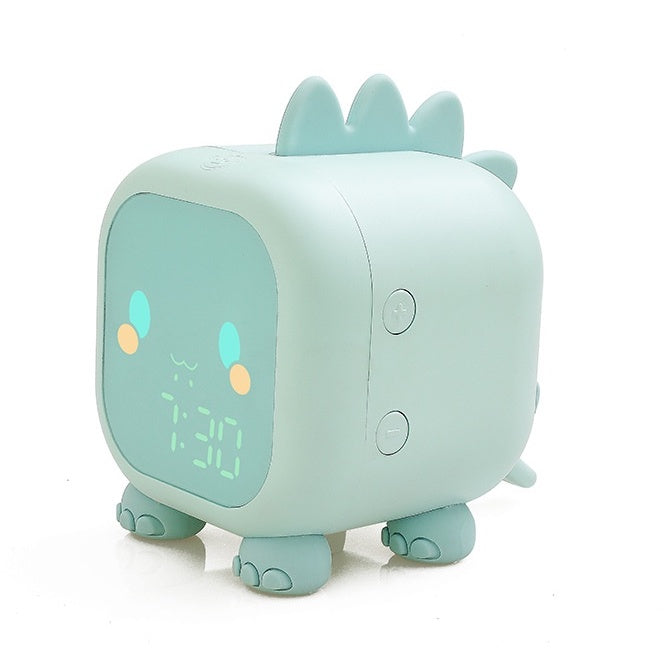 Cute Funny Dinosaur Digital Alarm Clock For Kid Bedside LED Sleep Trainer Temp Display Voice Control