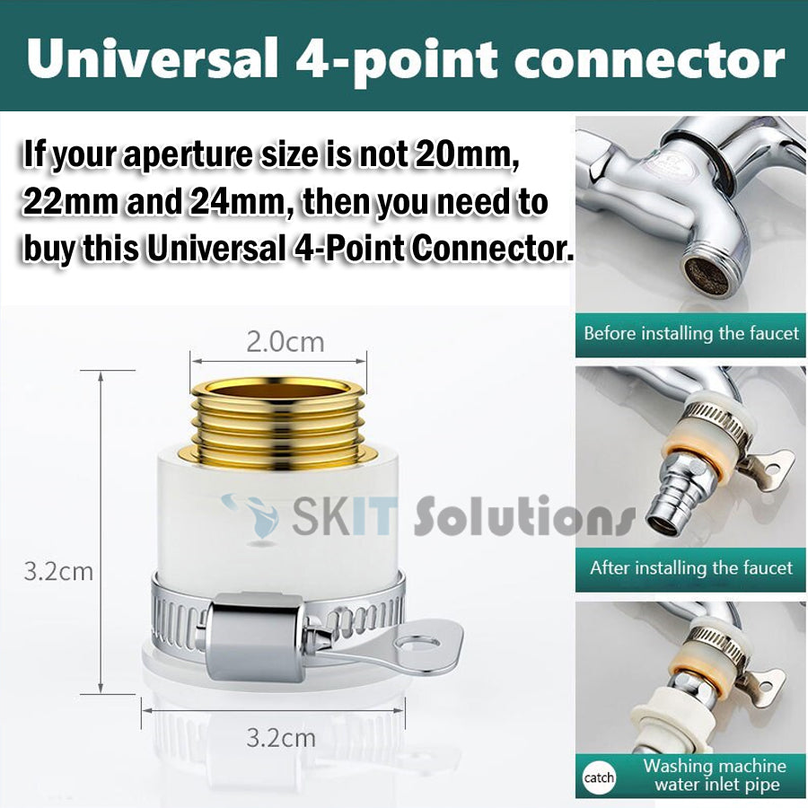 360° Brass Splash-Proof Faucet Extension Pipe Kitchen Bathroom Water Tap Sink Extender with 3 Modes Spray Head FREE 2 Adapters