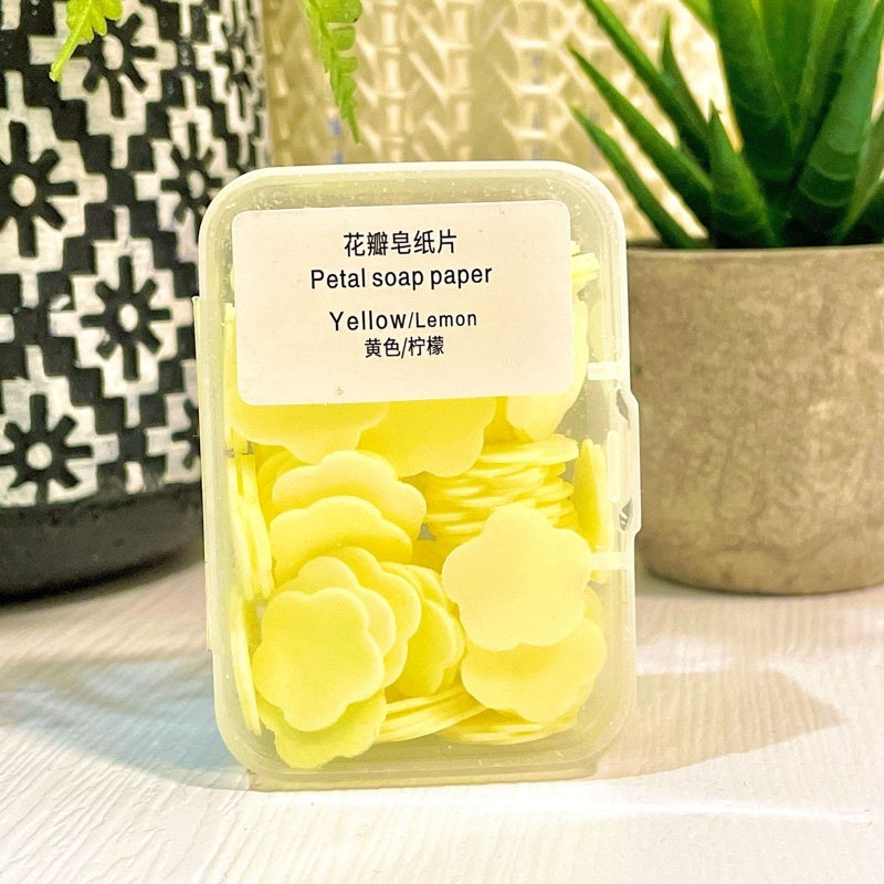 Portable Petal Soap Paper Travel Essential Hand Wash Disposable Antibacterial Flower Soap Sheet Gift