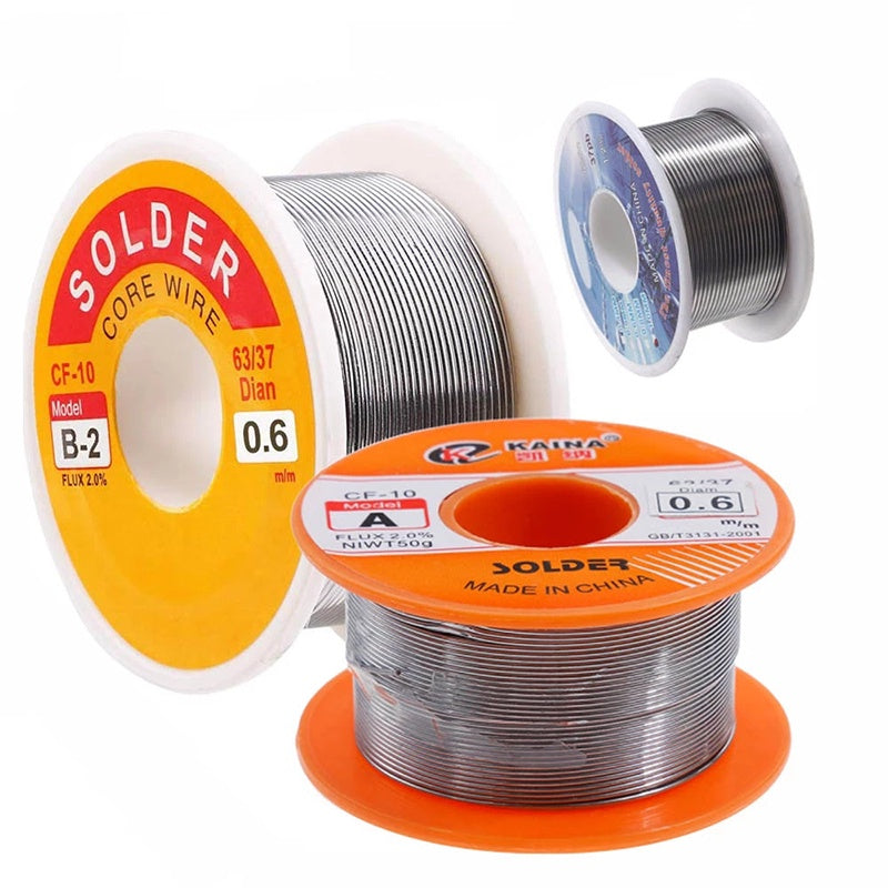 Tin Lead Rosin Core Soldering Solder Iron Wire Flux Reel 0.6/0.8/1MM 2.0% Welding Tool Repair PCB