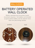 12 Inch Luminous Minimalist Designer Wooden Quartz Wall Clock Dark Glowing Silent Non-Ticking