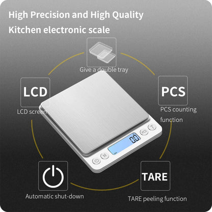 Digital Kitchen Cooking Multifunction Food Weighing Scale 500x0.01g/3000x0.1g Bake Jewelry Weight