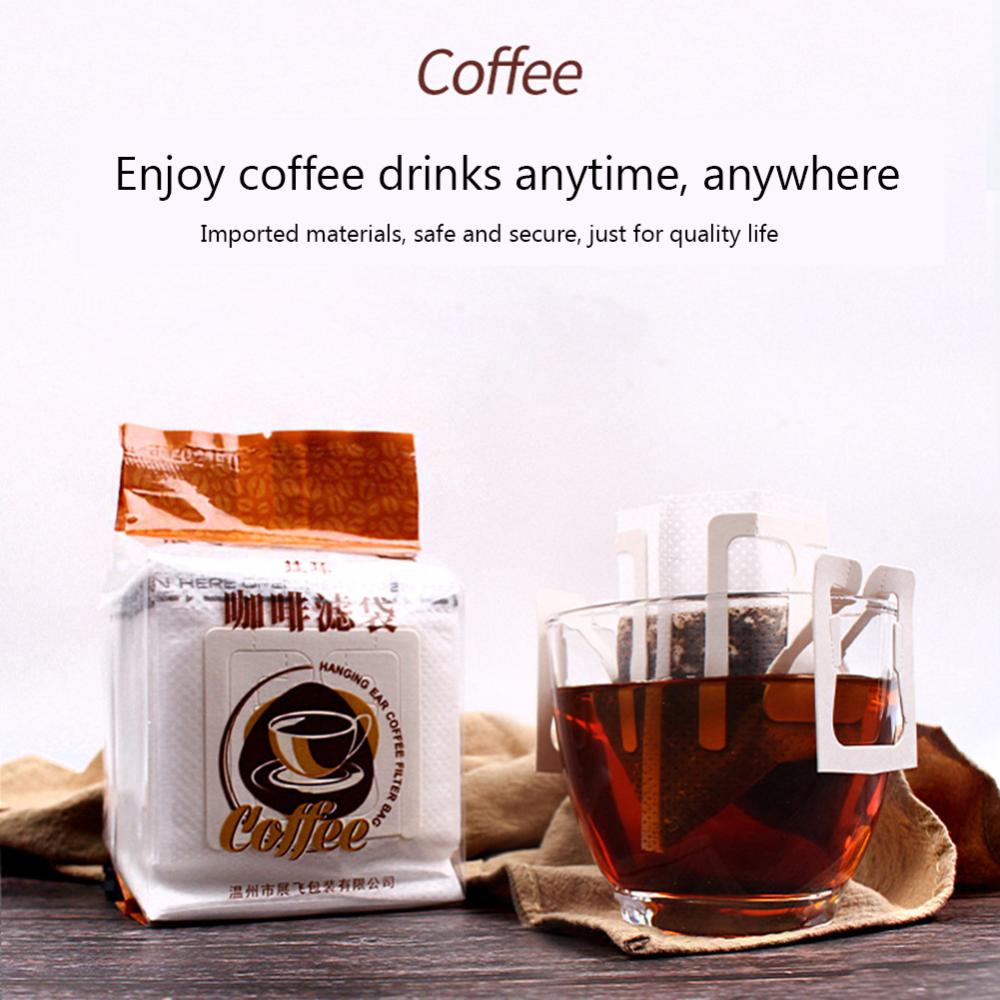 Disposable 50pcs Coffee Filter Paper Dripper Hanging Ear Style Disposable Drip Bag for Office Travel