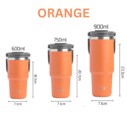 600ml 900ml TYESO Thermal Tumbler Stainless Steel Vacuum Insulated Bottle Handle Straw Keep Hot Cold