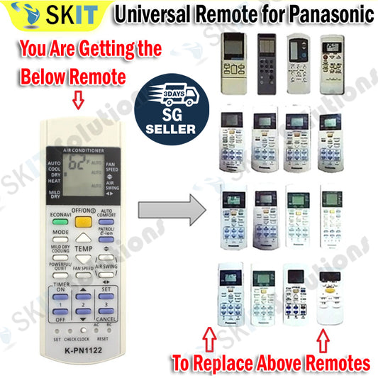 K-PN1122 Universal Replacement Panasonic Aircon Remote Control AC Air Con A75C A75C3708 A75C3758